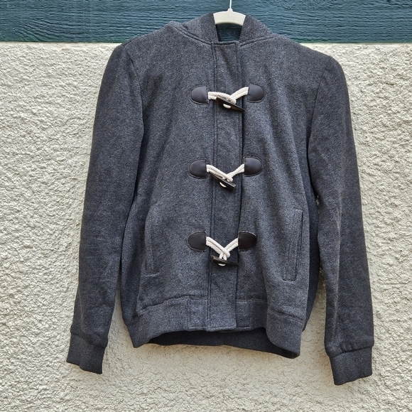 Love Tree gray full zip toggle hooded sweatshirt jacket hoodie large - Picture 1 of 8